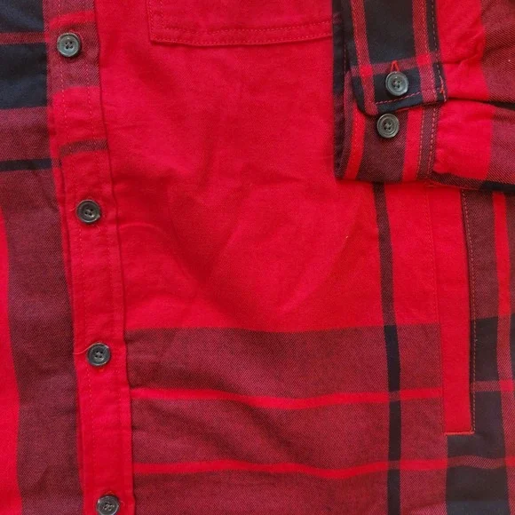 The North Face Campshire Sherpa Lined Flannel Shirt Jacket Red Black Plaid